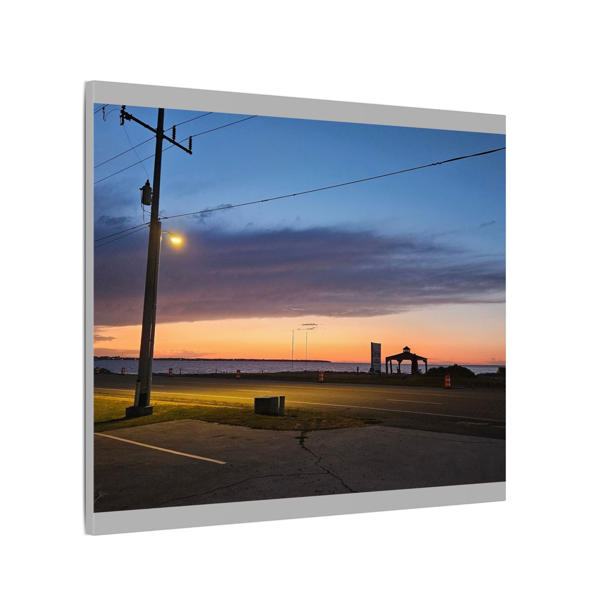 Sunset Pier Silhouette Canvas | Stretched Matte Wall Art