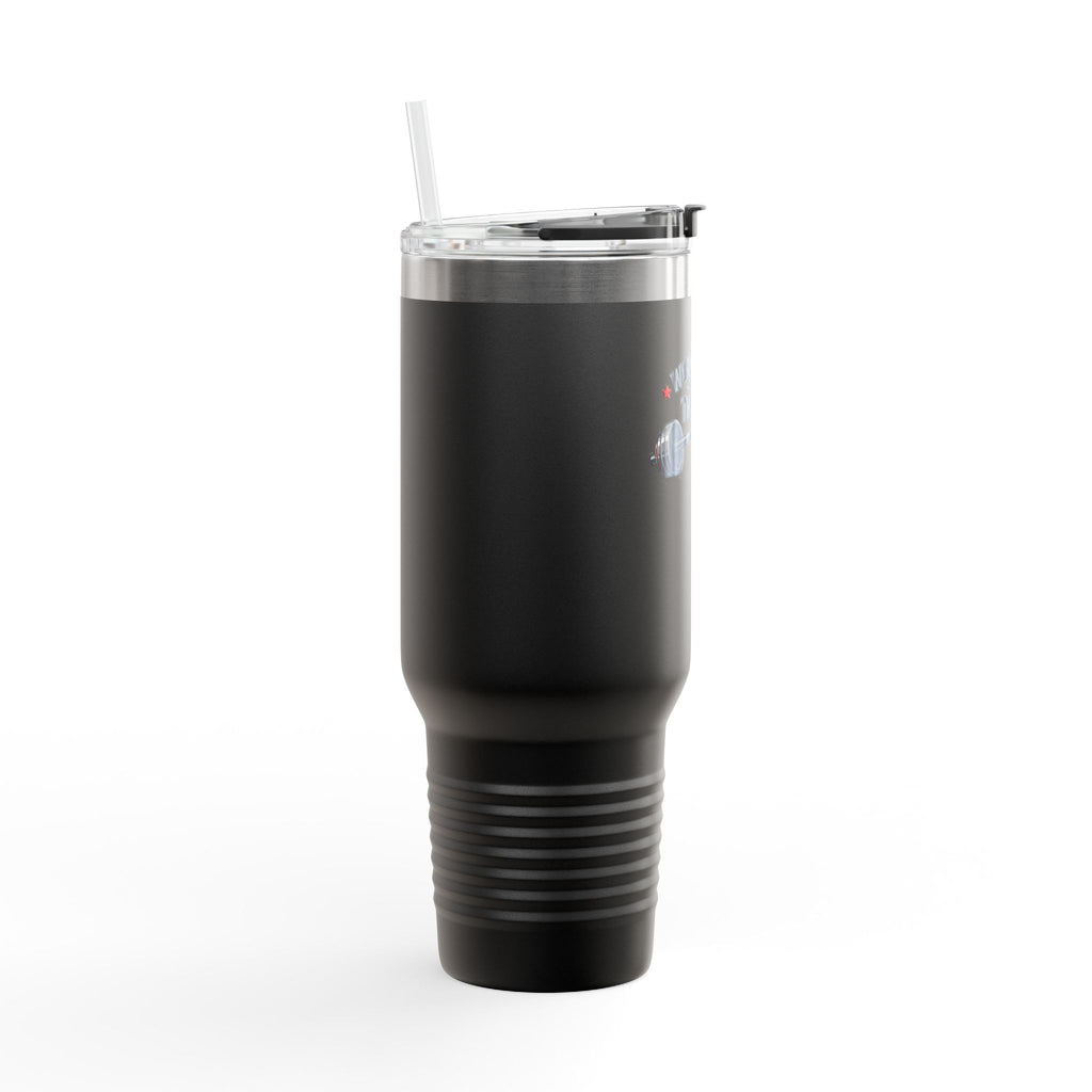 "Working Out Is My Therapy" 40oz Insulated Travel Mug — Fitness Tumbler