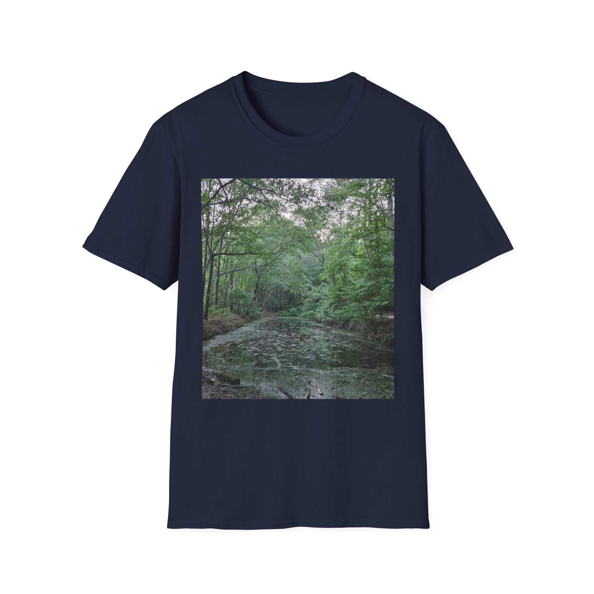 Mossy Pond T‑Shirt — Serene Green Nature Photography Tee