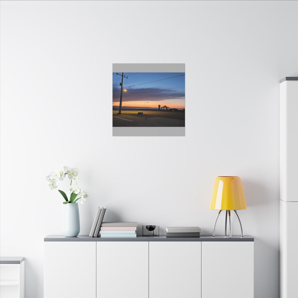 Sunset Pier Silhouette Canvas | Stretched Matte Wall Art