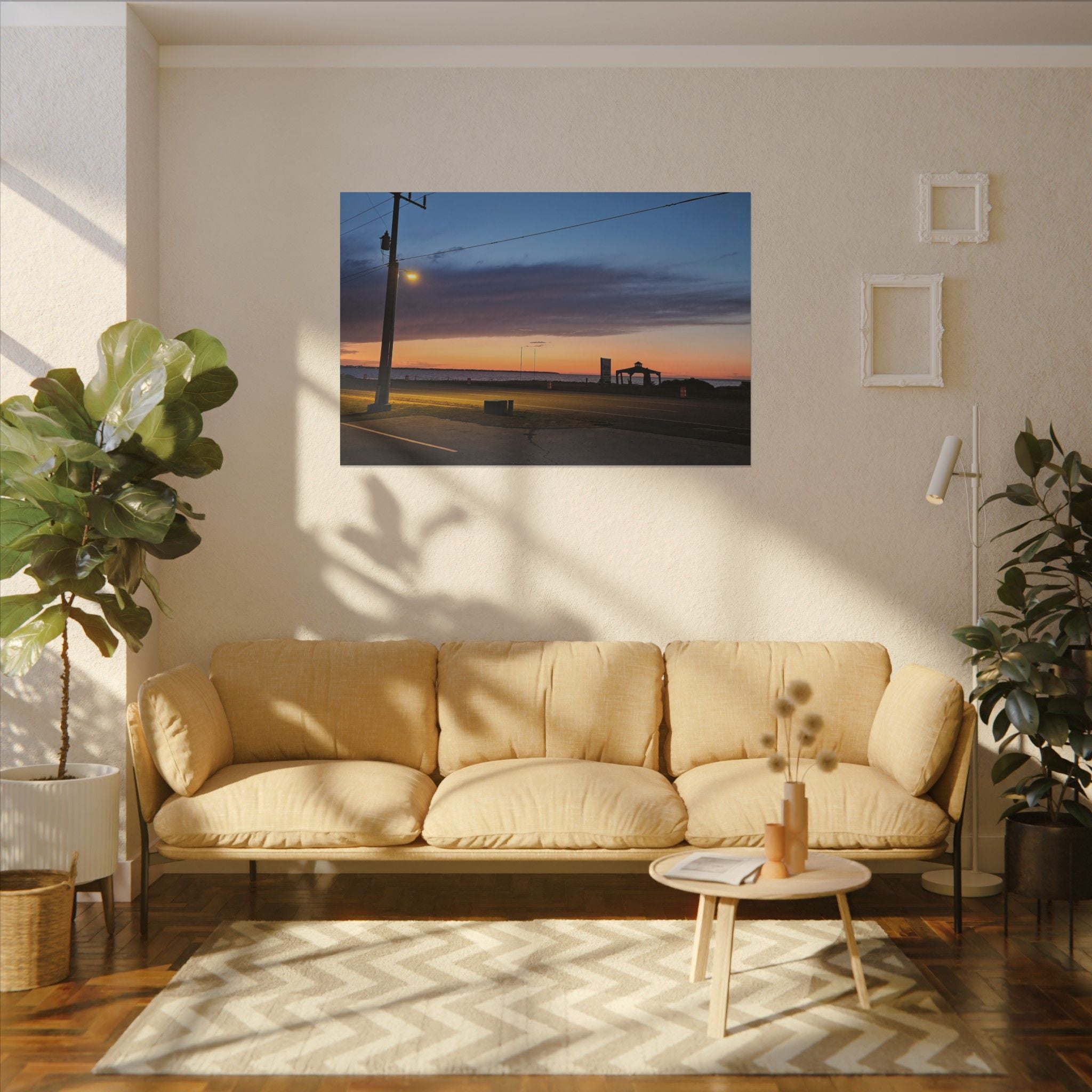 Sunset Pier Silhouette Canvas | Stretched Matte Wall Art