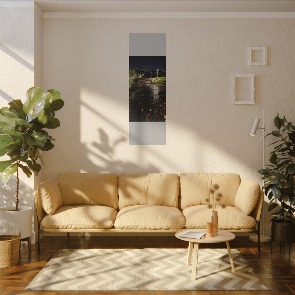 Nighttime Waterfall Landscape Canvas | Matte Stretched Wall Art