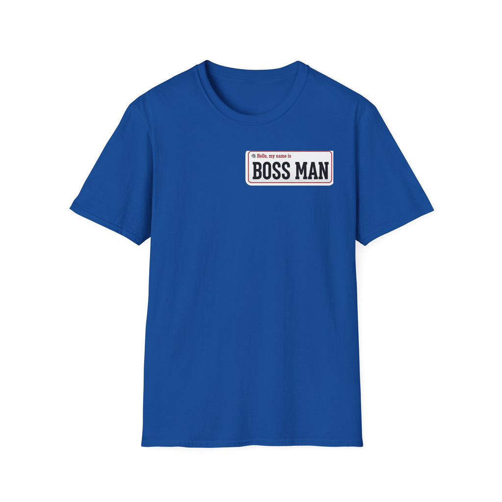 Boss Man name badge T-Shirt | Minimal Badge Graphic Tee