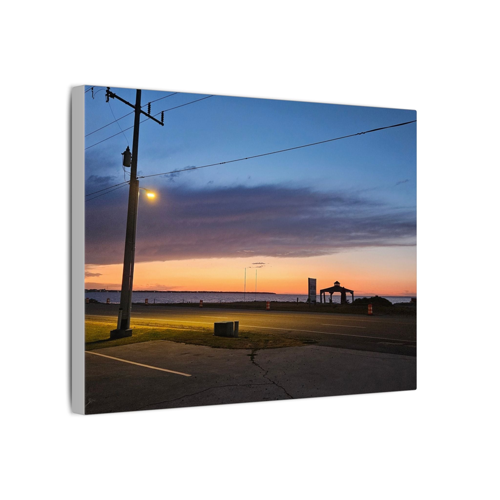 Sunset Pier Silhouette Canvas | Stretched Matte Wall Art