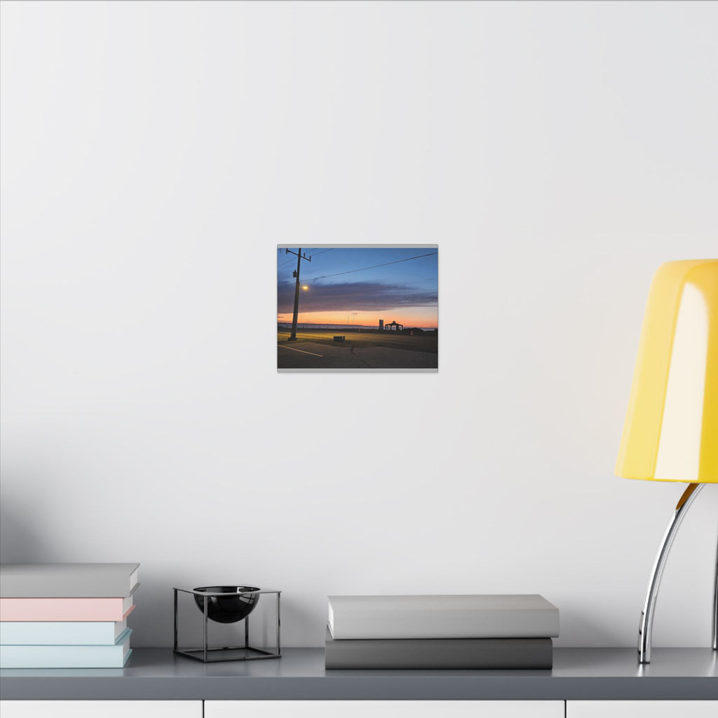 Sunset Pier Silhouette Canvas | Stretched Matte Wall Art