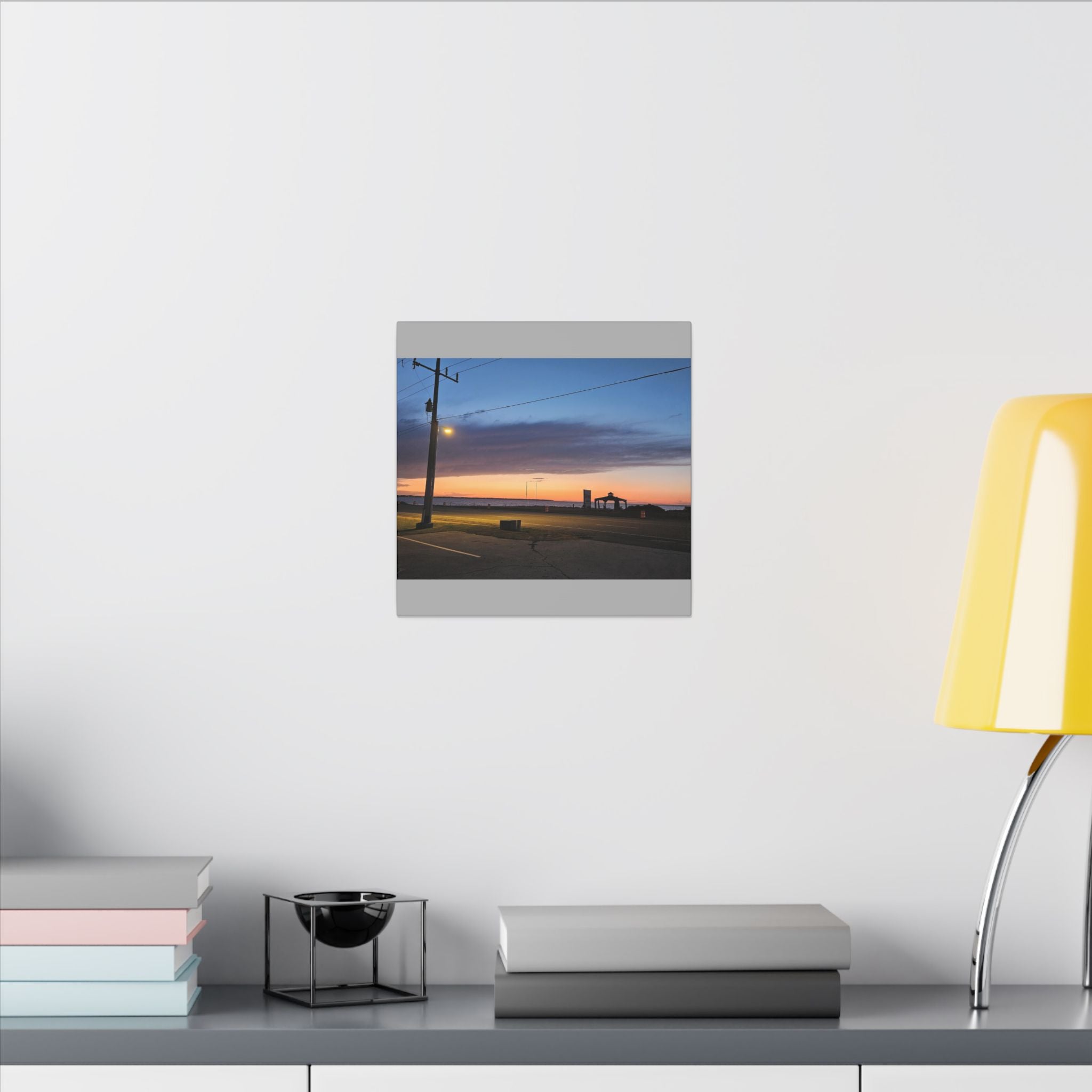 Sunset Pier Silhouette Canvas | Stretched Matte Wall Art