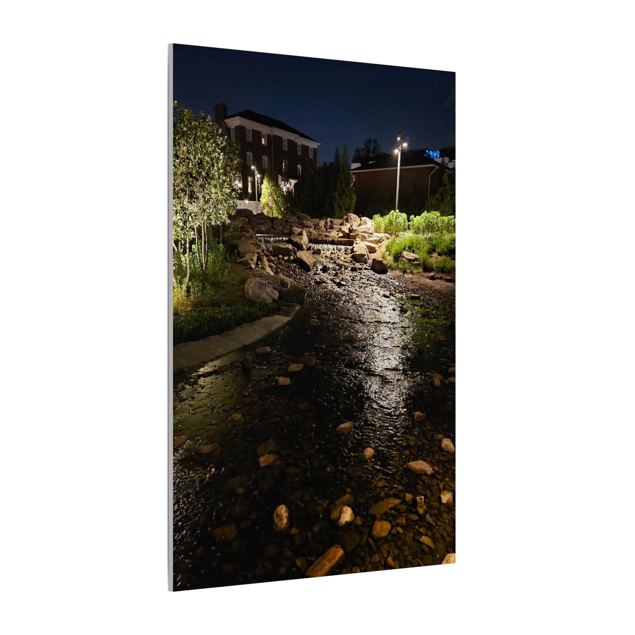 Nighttime Waterfall Landscape Canvas | Matte Stretched Wall Art