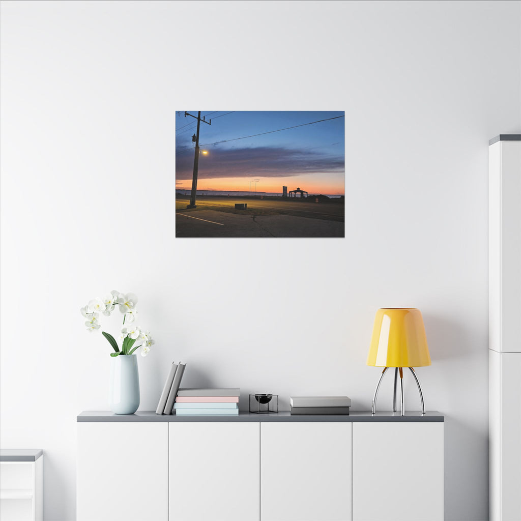 Sunset Pier Silhouette Canvas | Stretched Matte Wall Art