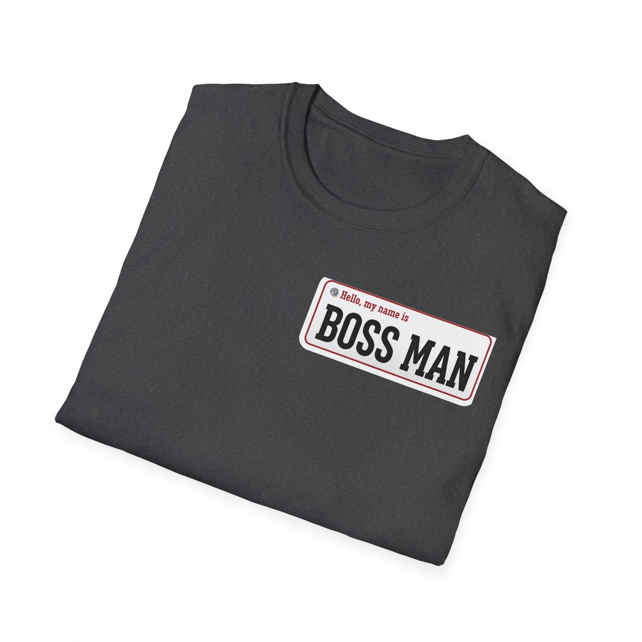 Boss Man name badge T-Shirt | Minimal Badge Graphic Tee
