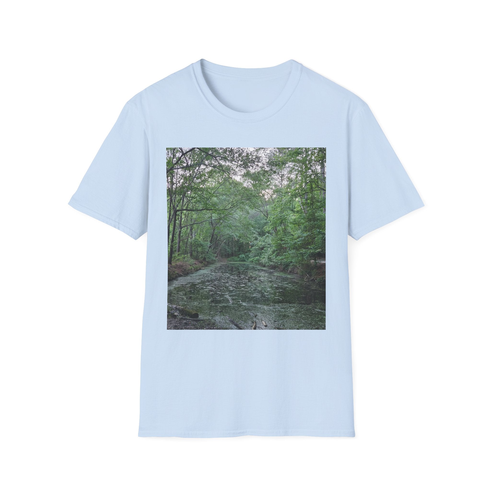Mossy Pond T‑Shirt — Serene Green Nature Photography Tee