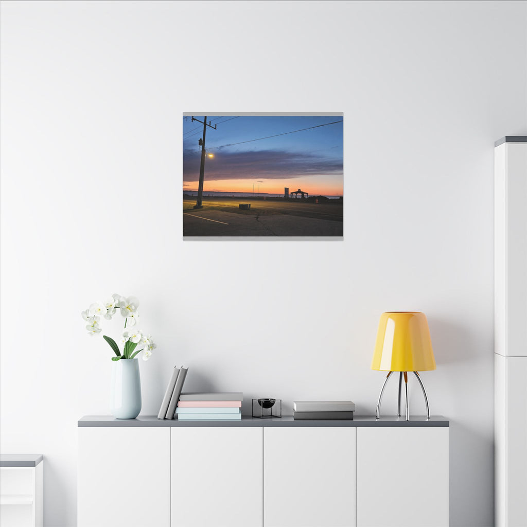 Sunset Pier Silhouette Canvas | Stretched Matte Wall Art