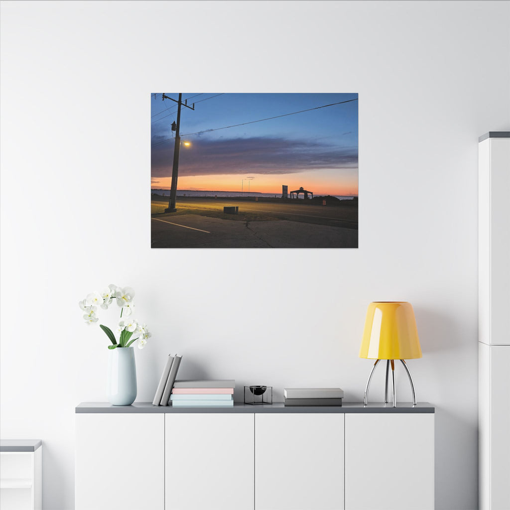 Sunset Pier Silhouette Canvas | Stretched Matte Wall Art