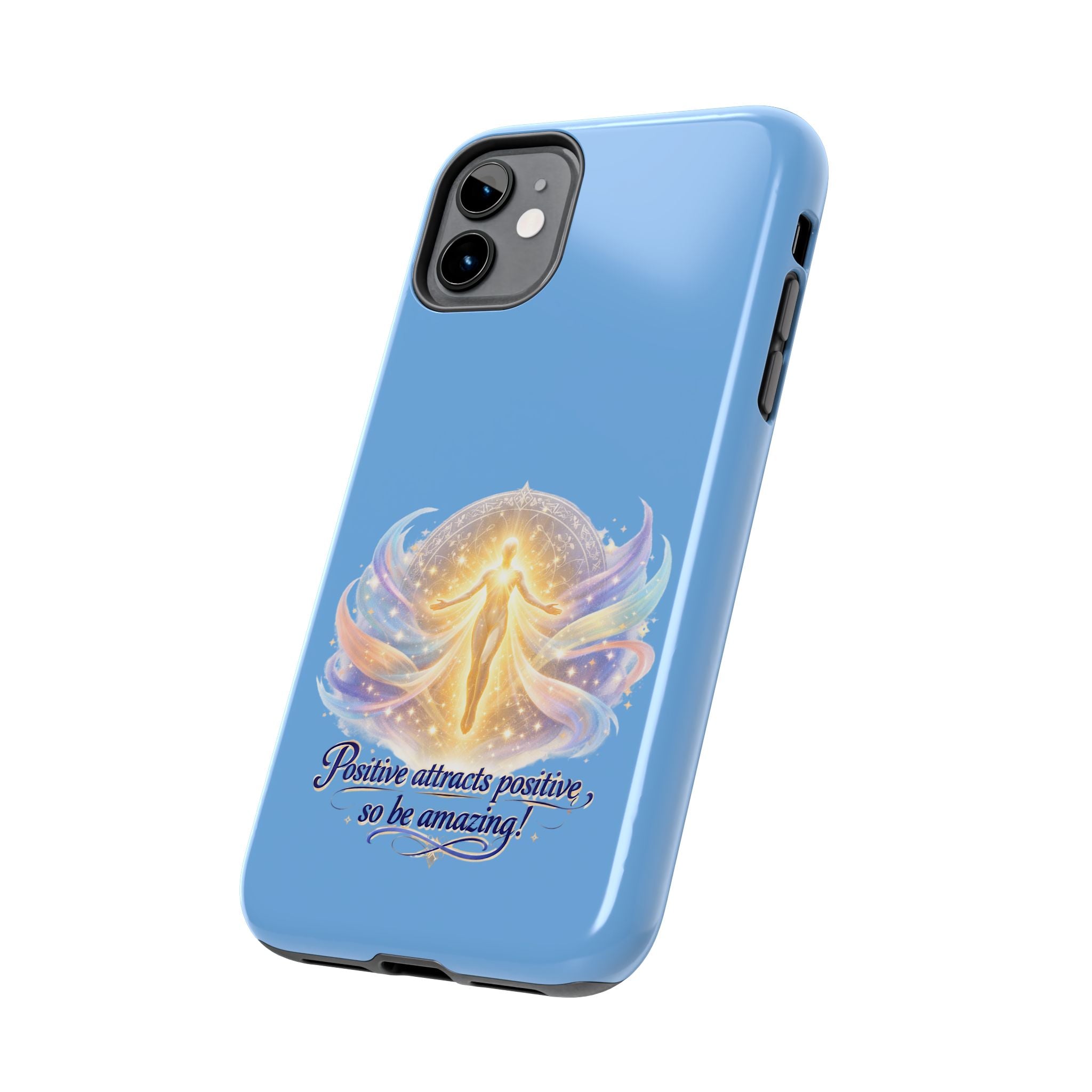 Positive Attracts Positive angel artwork Phone Case | inspirational spiritual design