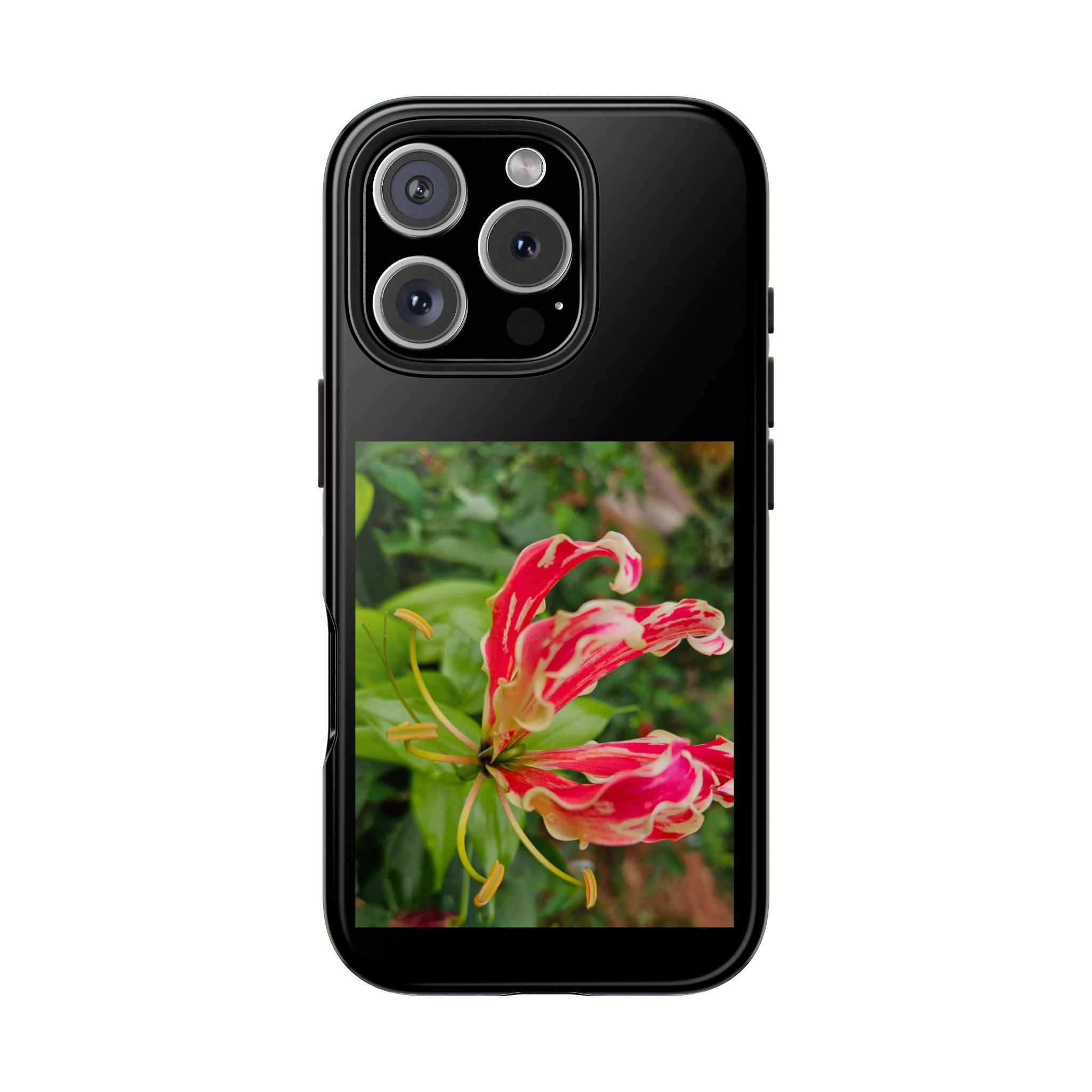 Gloriosa Lily Tough Phone Case | Red Tropical Flower Phone Case
