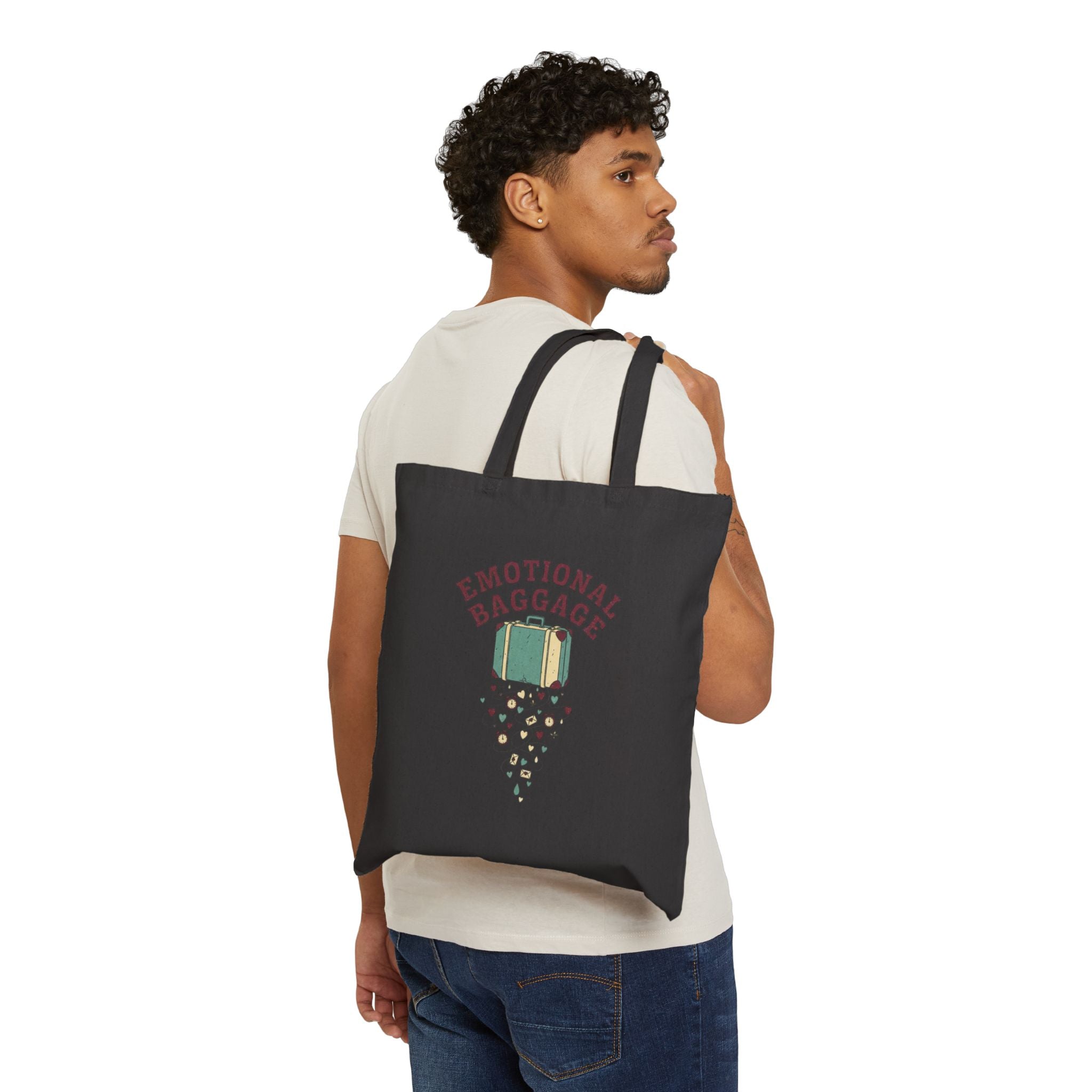 Emotional Baggage tote bag | vintage suitcase illustration