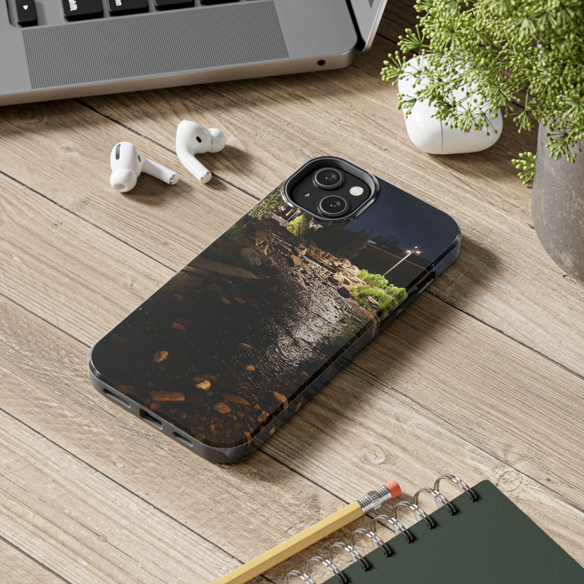 Night River Phone Case — Moody Outdoor Landscape Protective Cover