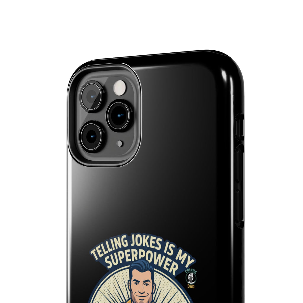 Telling Jokes Is My Superpower Phone Case | Humorous Man Illustration