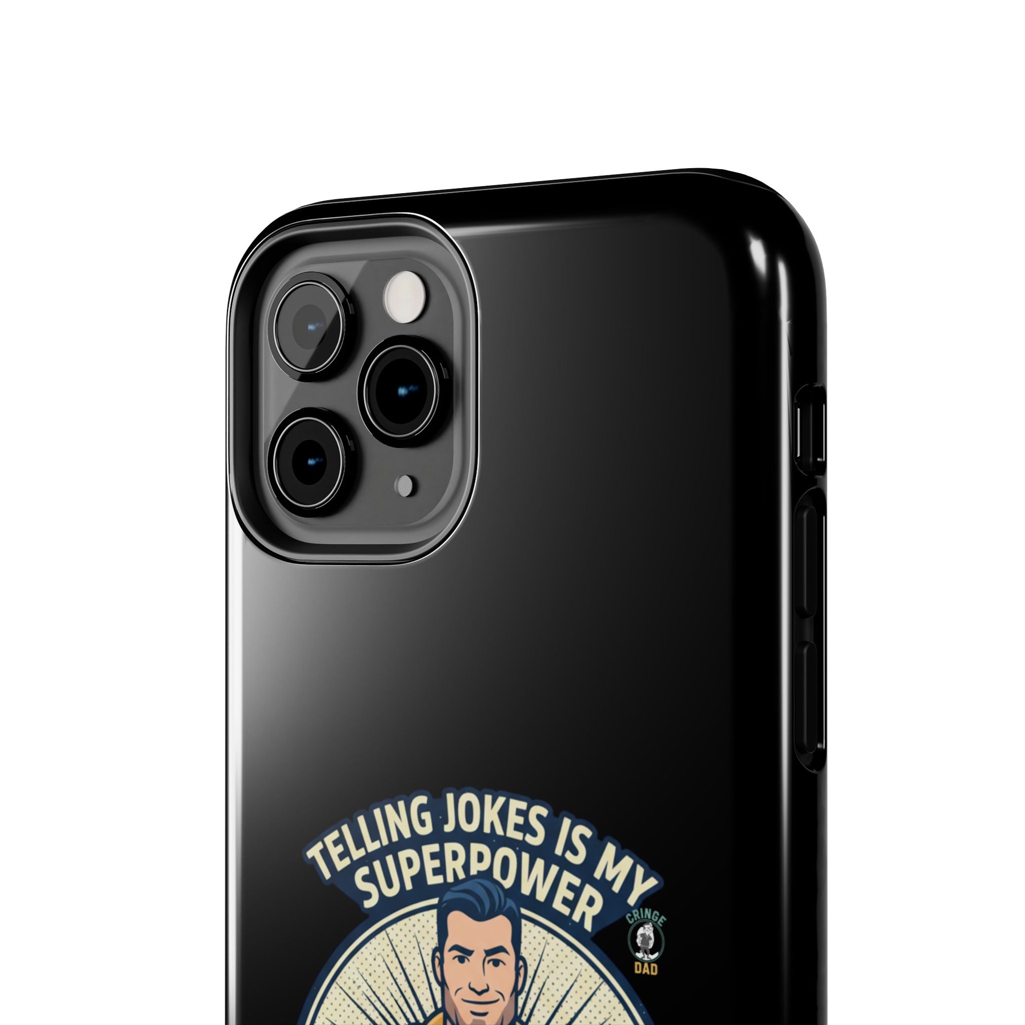 Telling Jokes Is My Superpower Phone Case | Humorous Man Illustration
