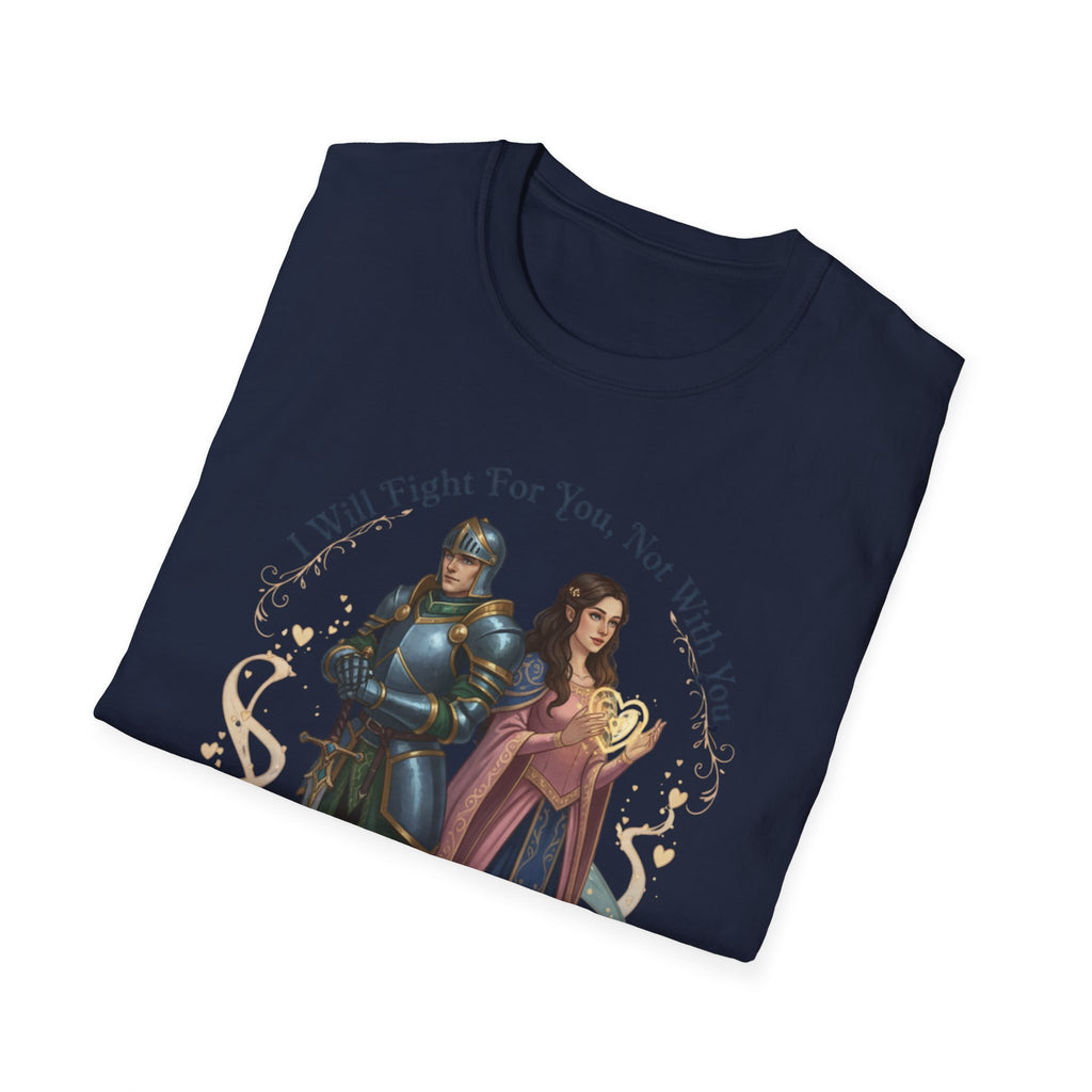 I Will Fight For You, Not With You Illustration T-Shirt | Fantasy Couple, Viper Motif