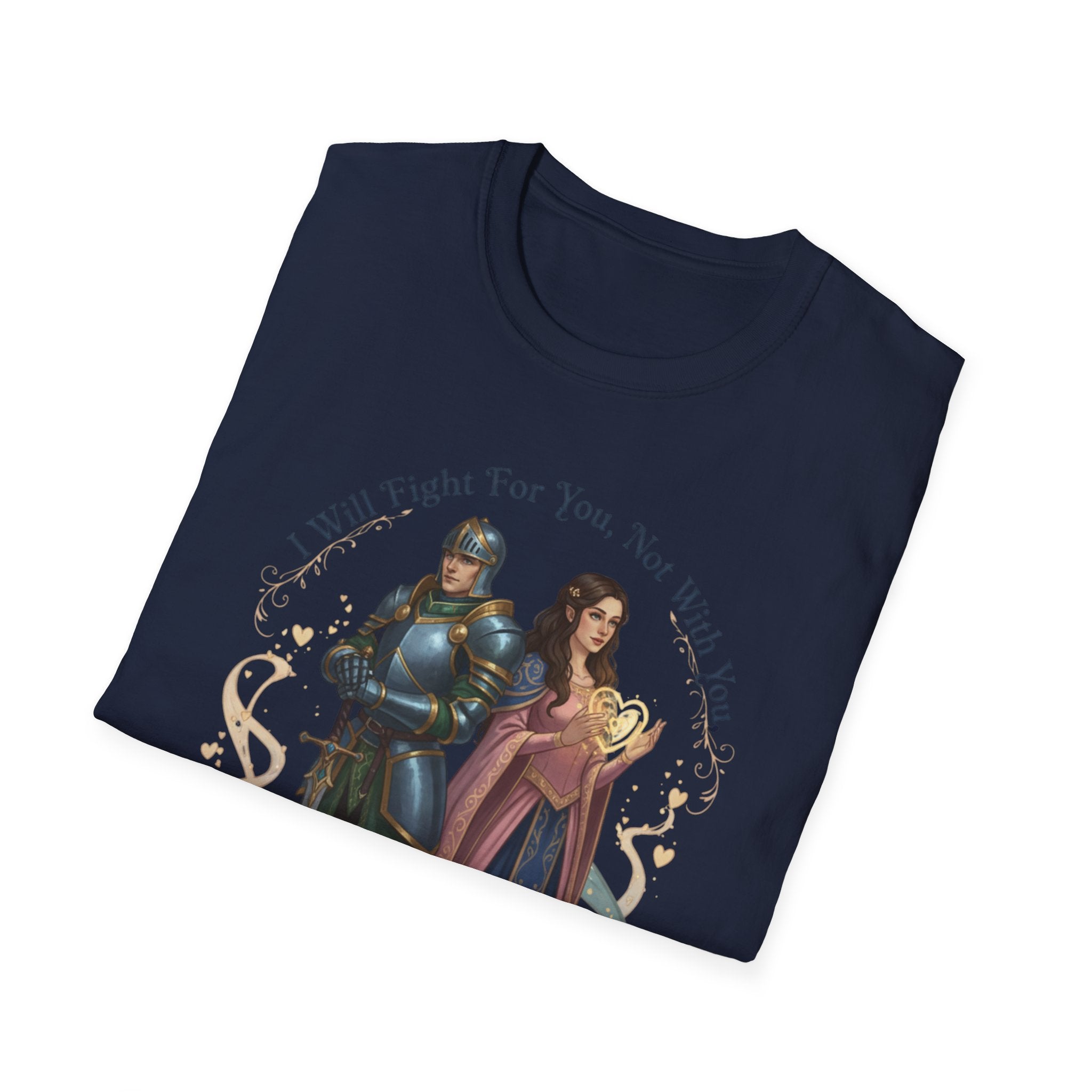 I Will Fight For You, Not With You Illustration T-Shirt | Fantasy Couple, Viper Motif
