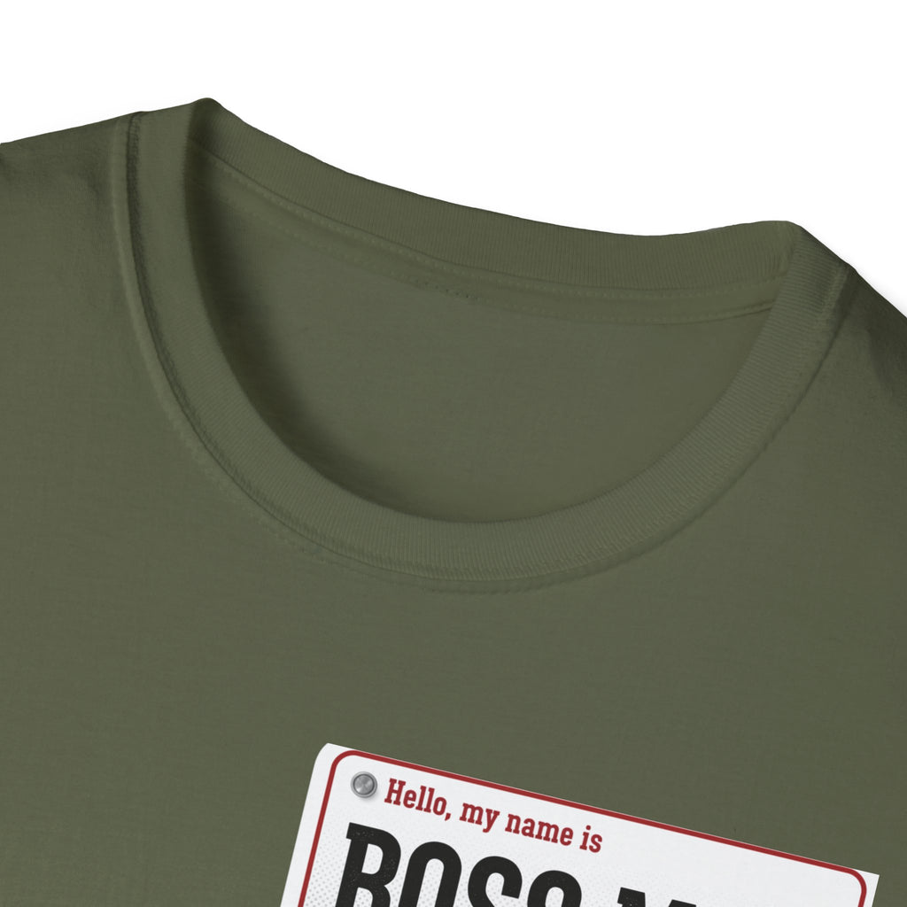 Boss Man name badge T-Shirt | Minimal Badge Graphic Tee