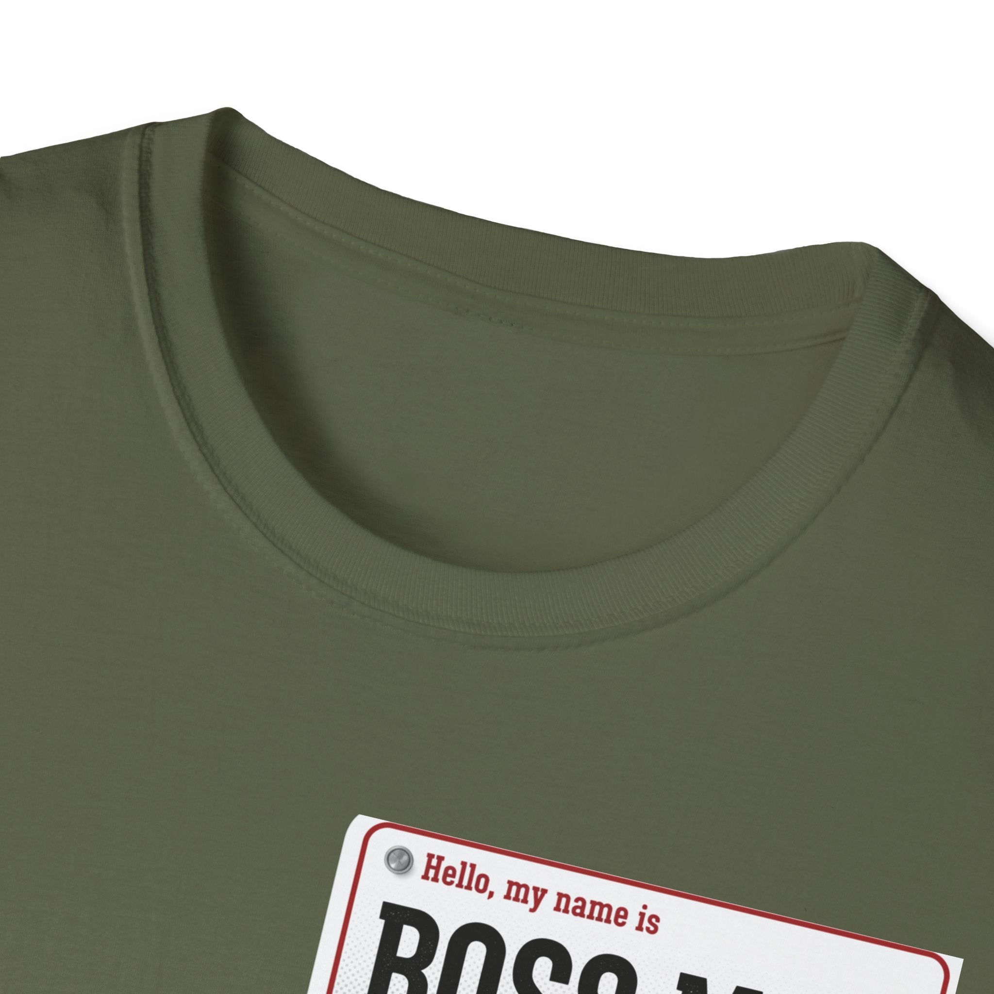Boss Man name badge T-Shirt | Minimal Badge Graphic Tee