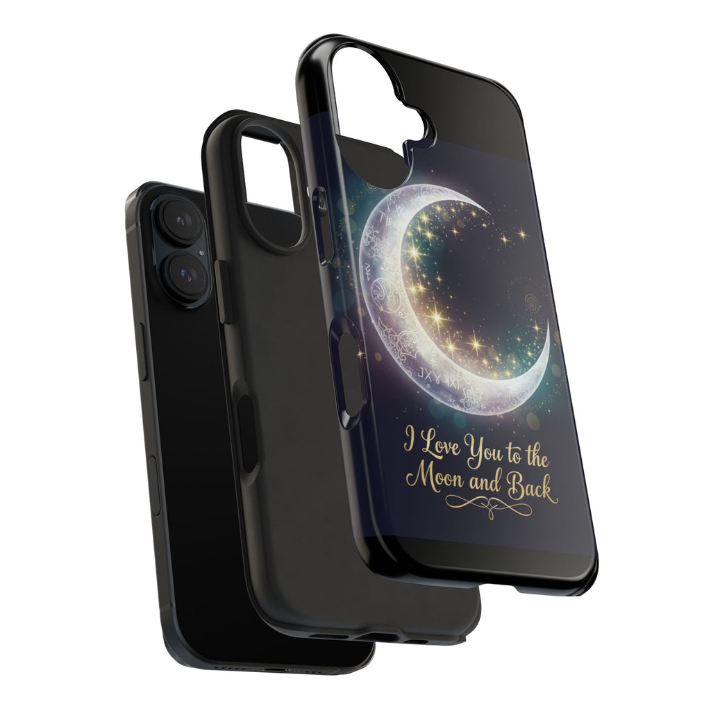 I Love You to the Moon and Back iPhone Case | Moon and Stars Tough Case