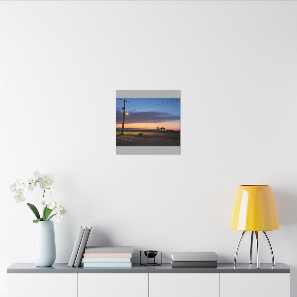 Sunset Pier Silhouette Canvas | Stretched Matte Wall Art