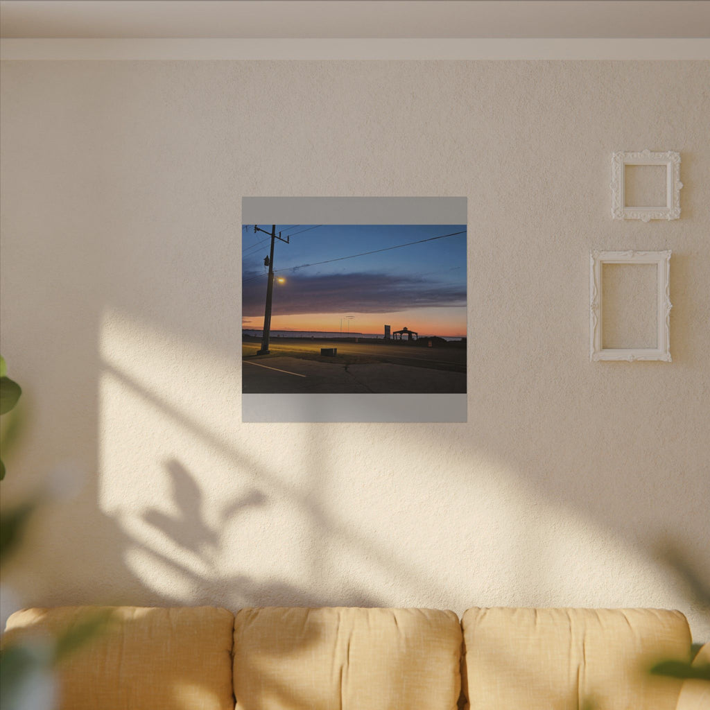 Sunset Pier Silhouette Canvas | Stretched Matte Wall Art
