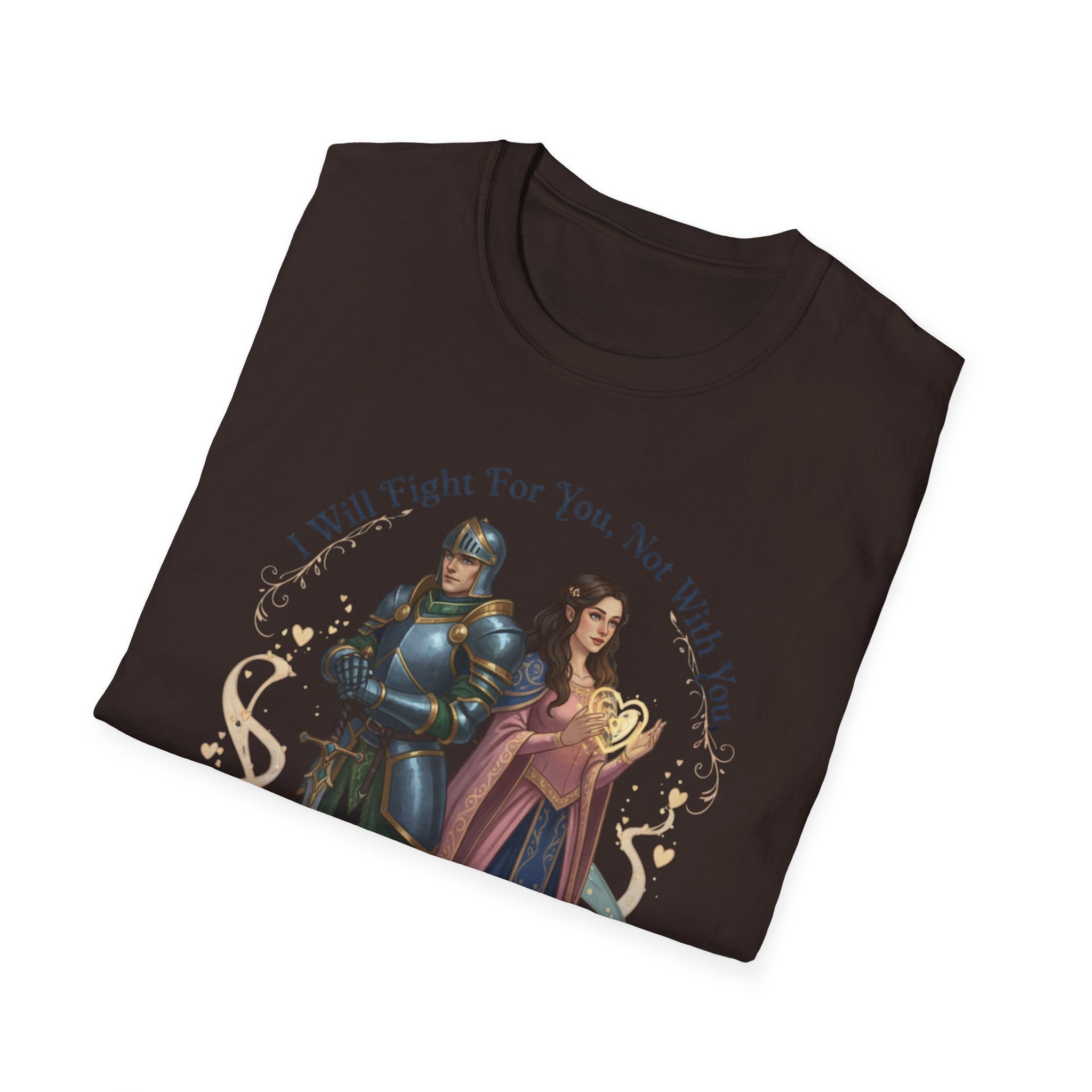 I Will Fight For You, Not With You Illustration T-Shirt | Fantasy Couple, Viper Motif