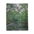 Mossy Pond Velveteen Plush Blanket | Woodland Nature Throw