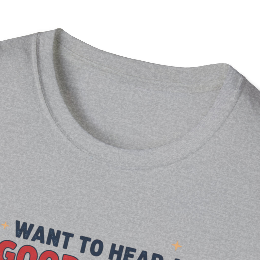 'Want to Hear a Good Knock Knock Joke?' T-Shirt — Novelty Door Cartoon Tee