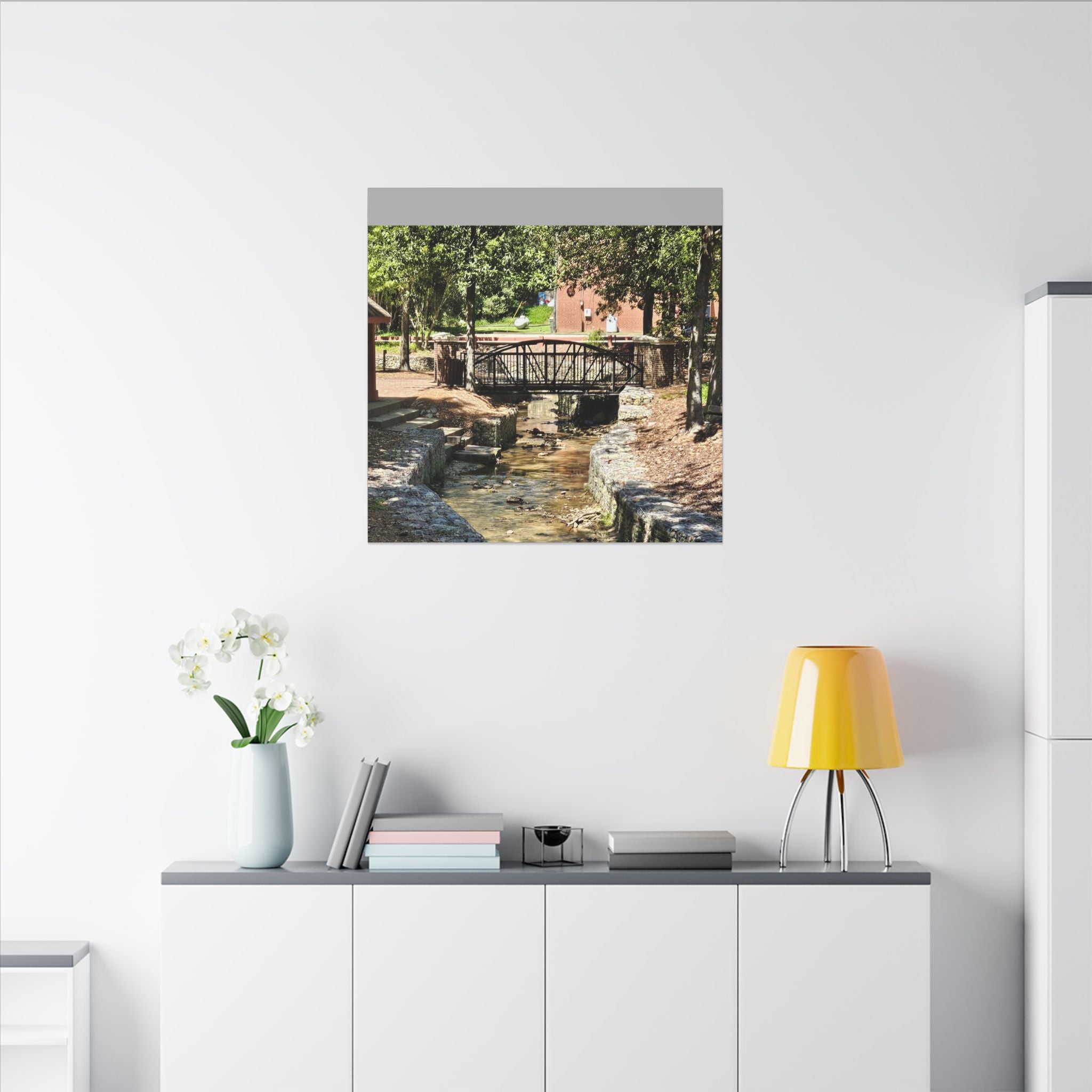 Park Footbridge Photograph Matte Canvas | Stretched Wall Art