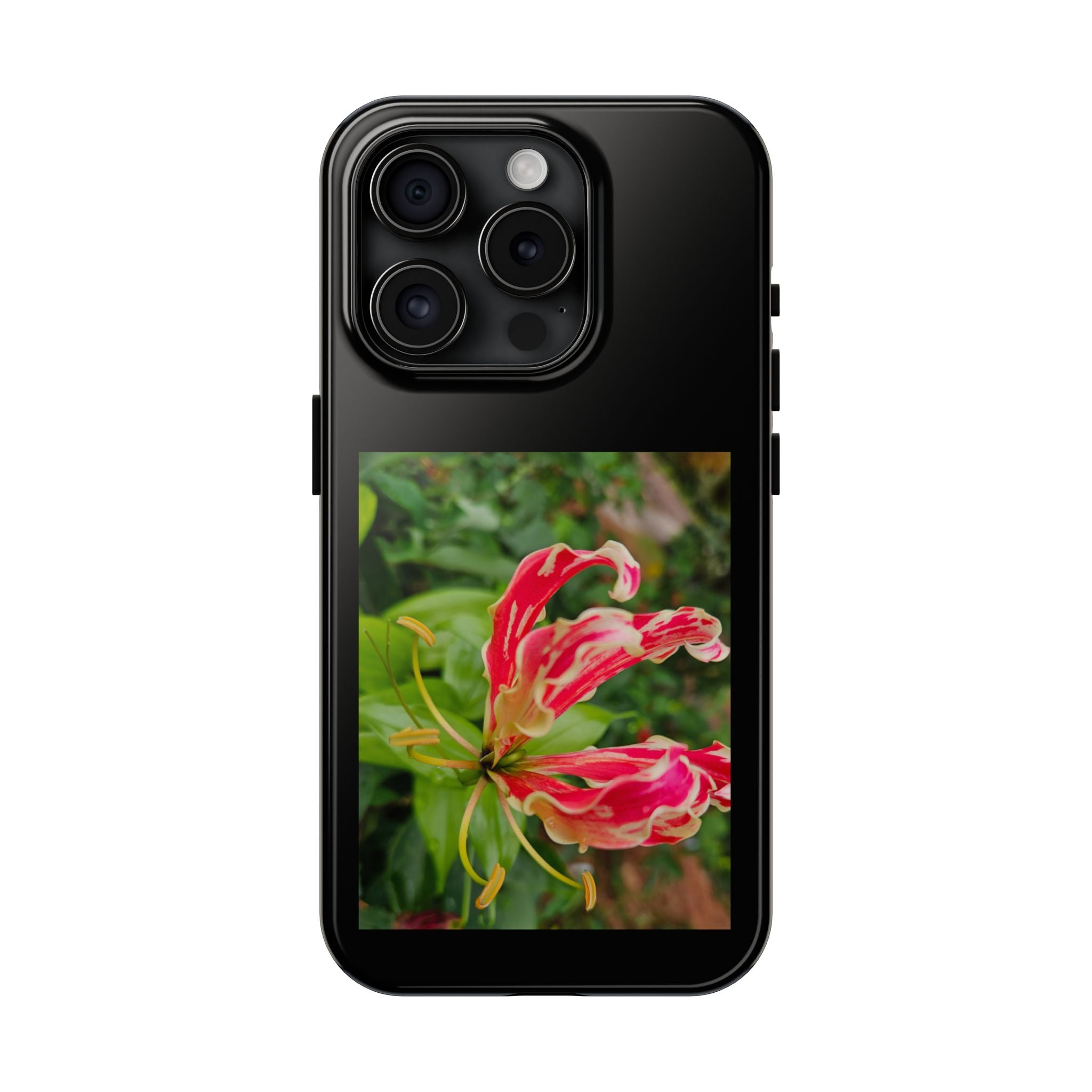 Gloriosa Lily Tough Phone Case | Red Tropical Flower Phone Case