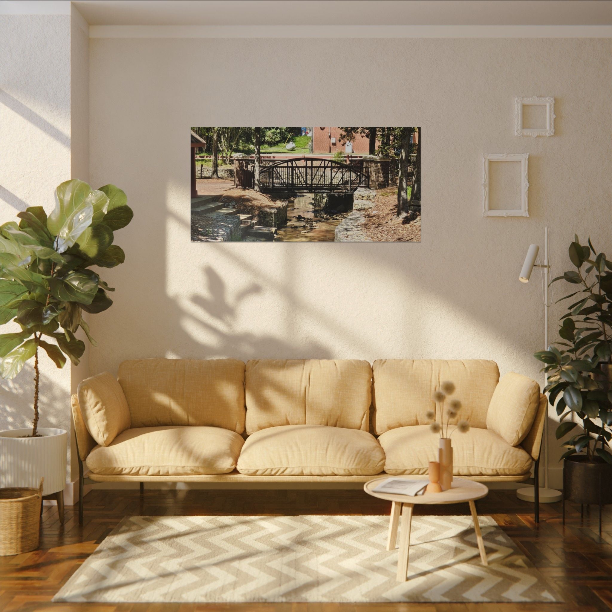 Park Footbridge Photograph Matte Canvas | Stretched Wall Art