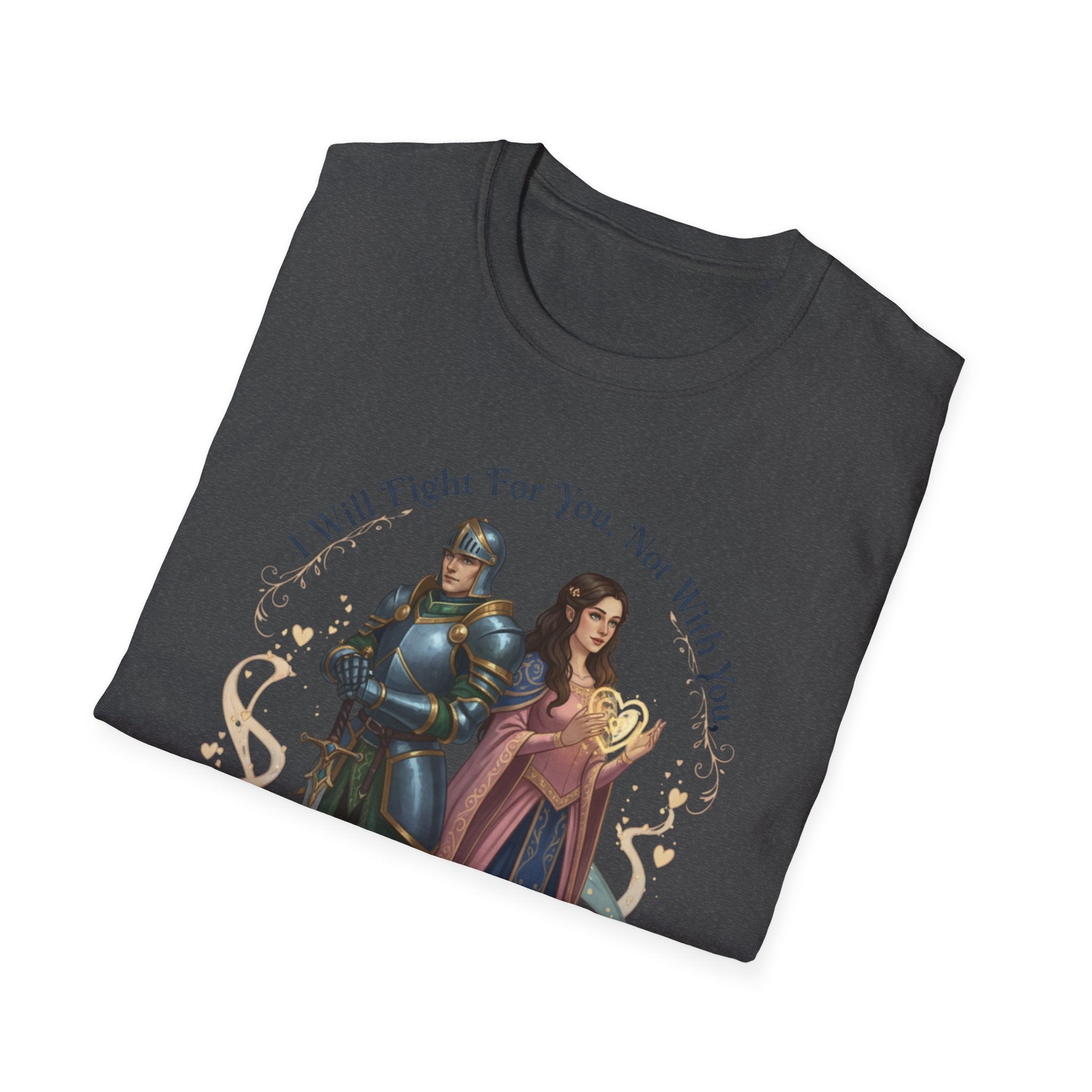 I Will Fight For You, Not With You Illustration T-Shirt | Fantasy Couple, Viper Motif