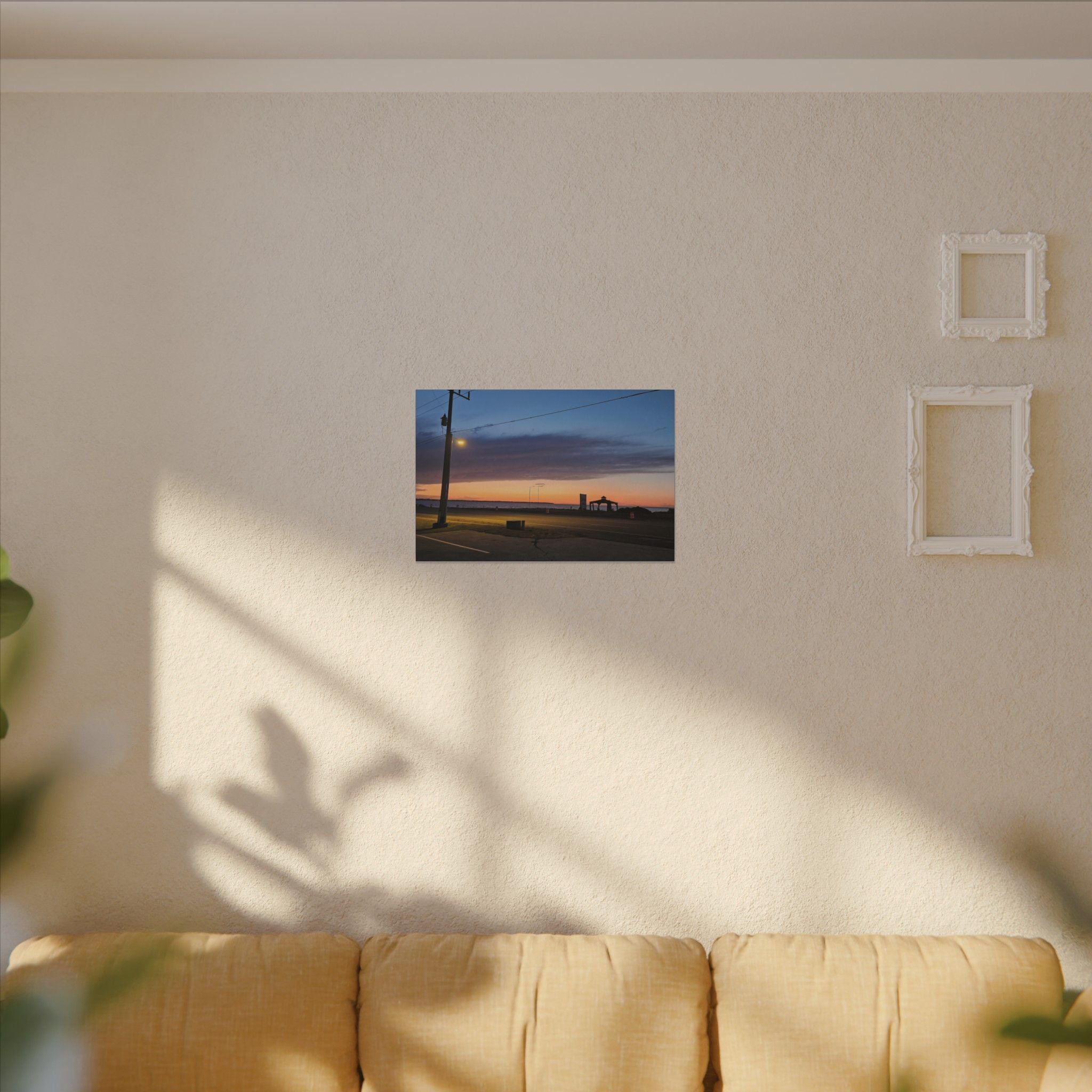 Sunset Pier Silhouette Canvas | Stretched Matte Wall Art