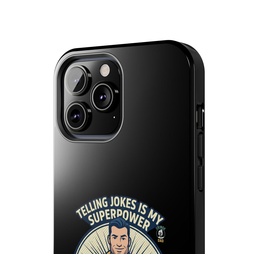 Telling Jokes Is My Superpower Phone Case | Humorous Man Illustration