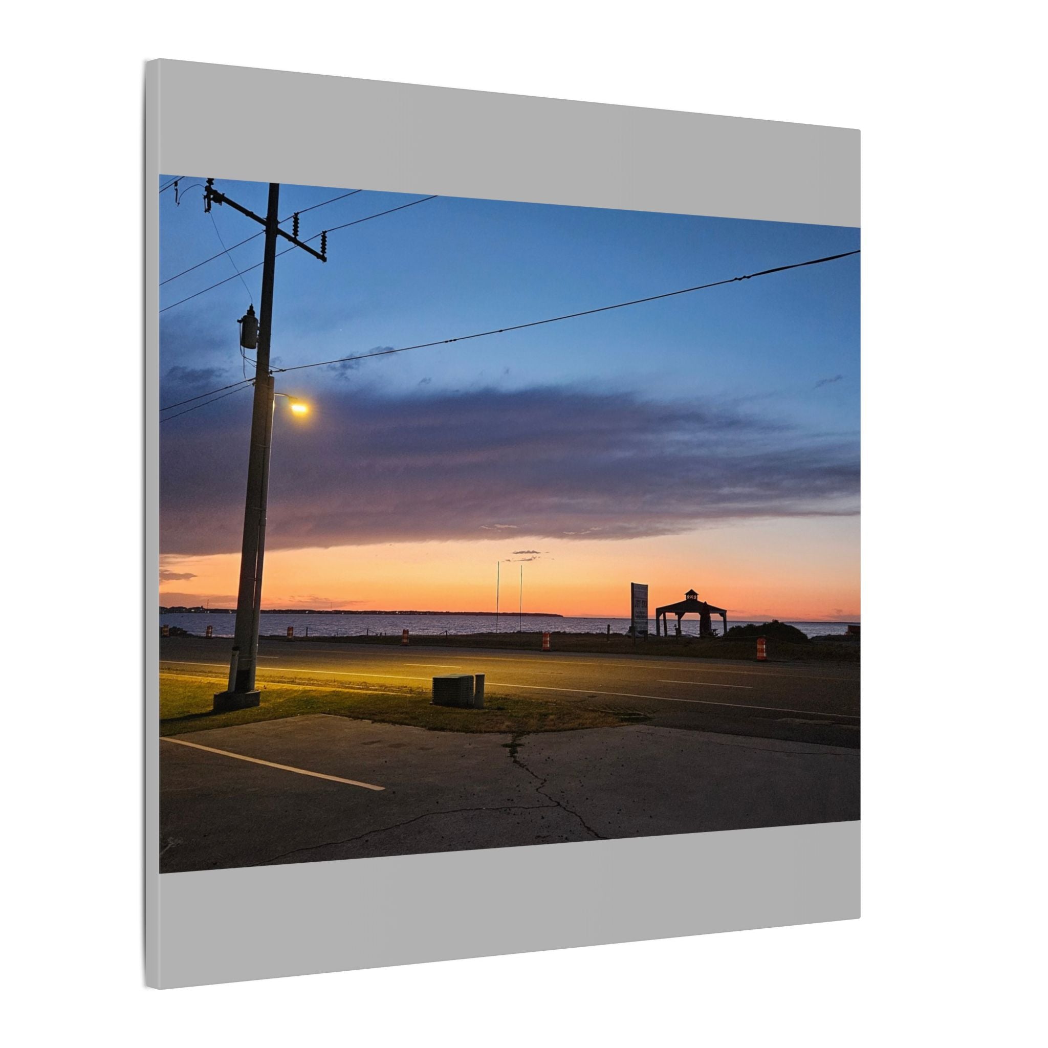 Sunset Pier Silhouette Canvas | Stretched Matte Wall Art