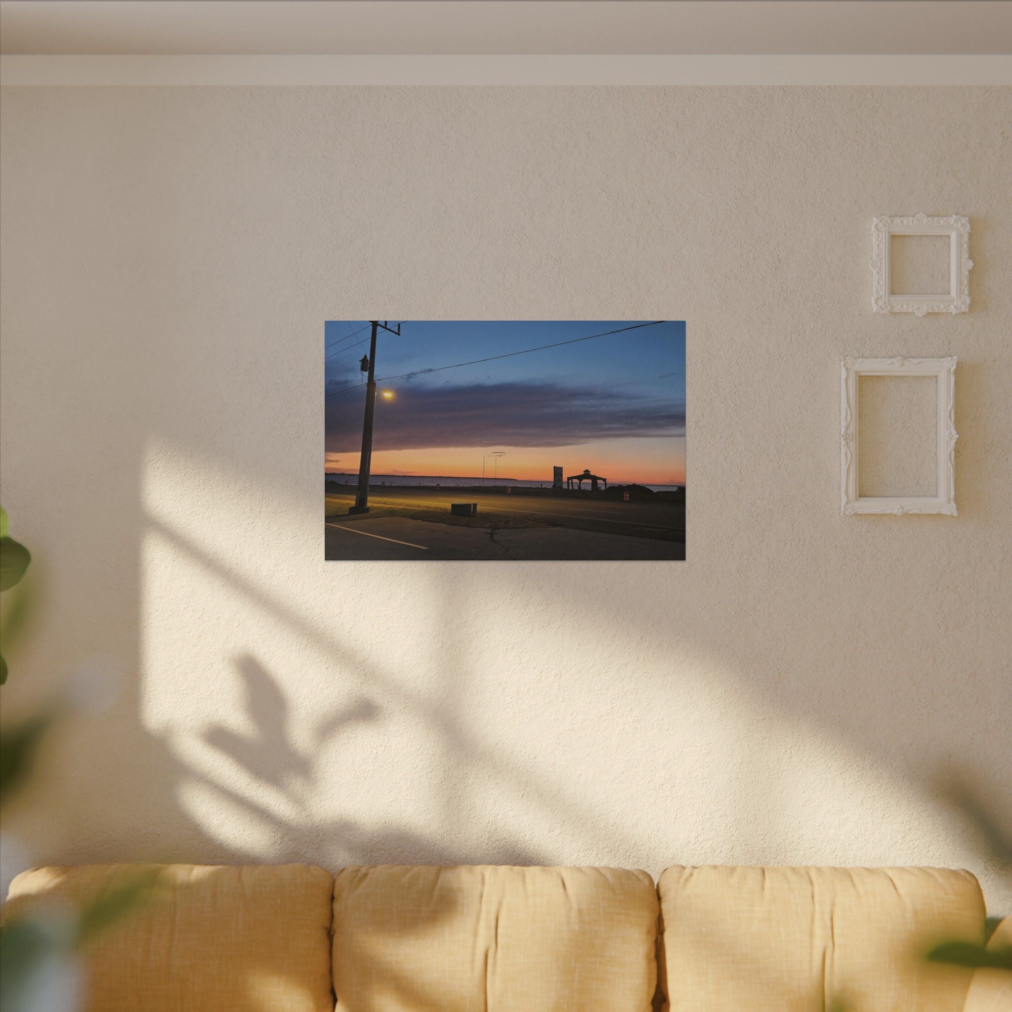 Sunset Pier Silhouette Canvas | Stretched Matte Wall Art