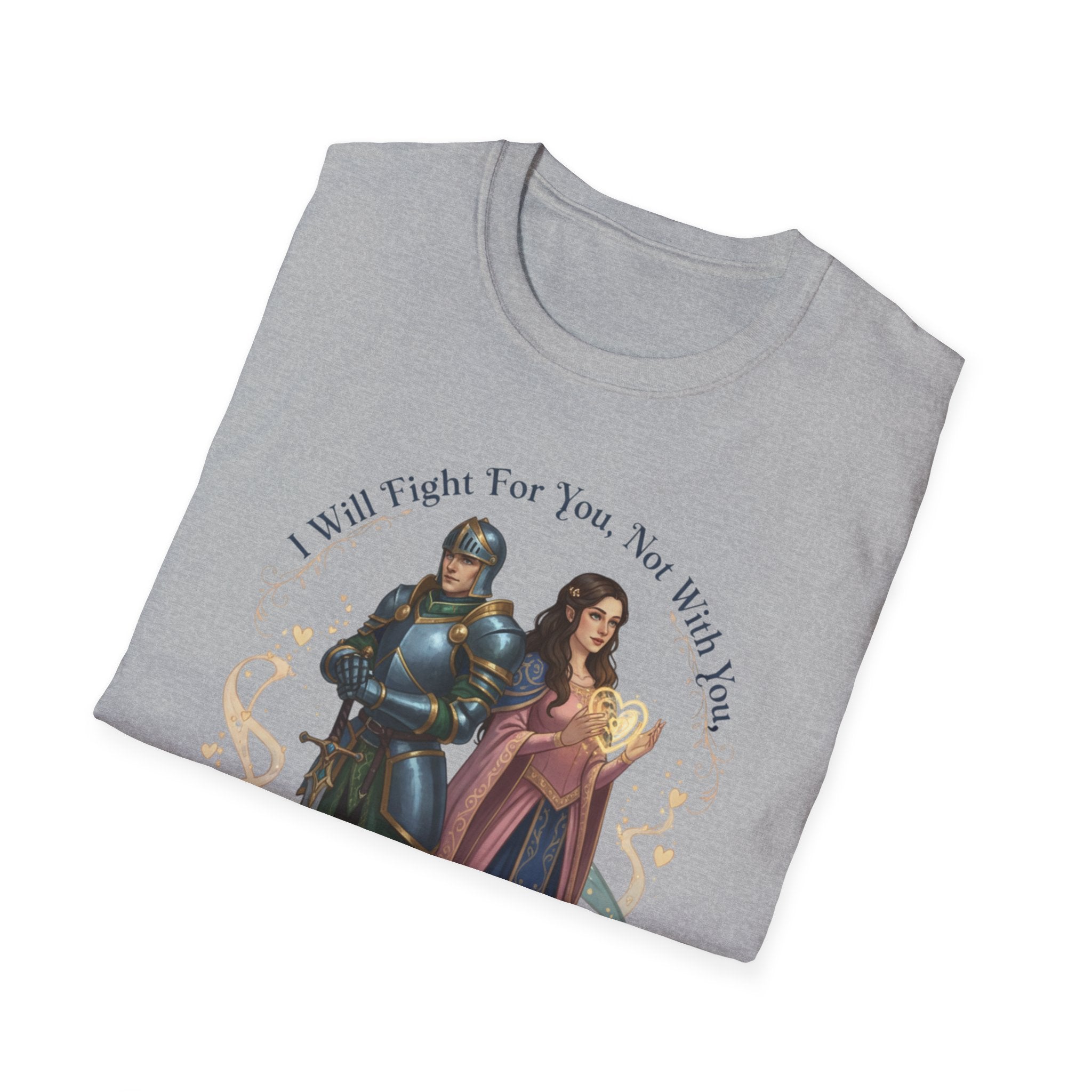 I Will Fight For You, Not With You Illustration T-Shirt | Fantasy Couple, Viper Motif