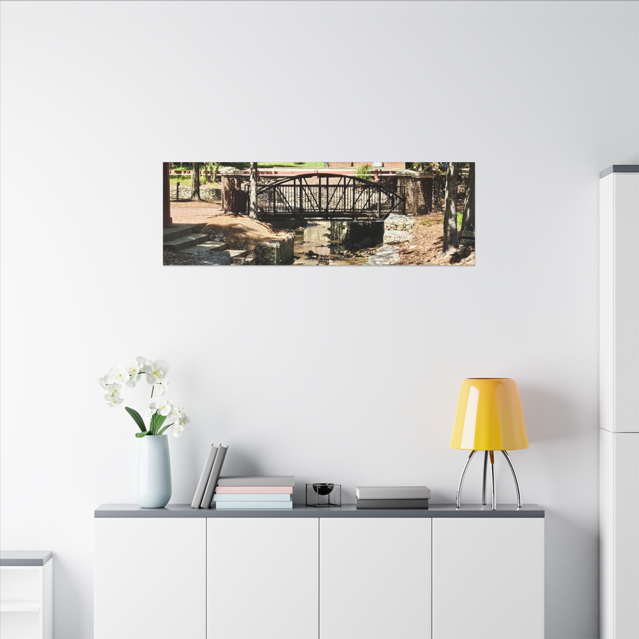 Park Footbridge Photograph Matte Canvas | Stretched Wall Art