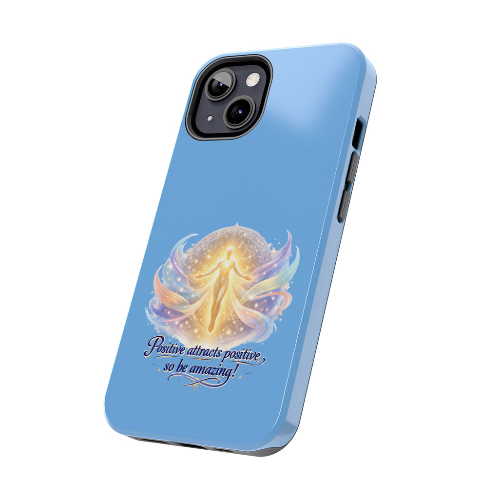 Positive Attracts Positive angel artwork Phone Case | inspirational spiritual design