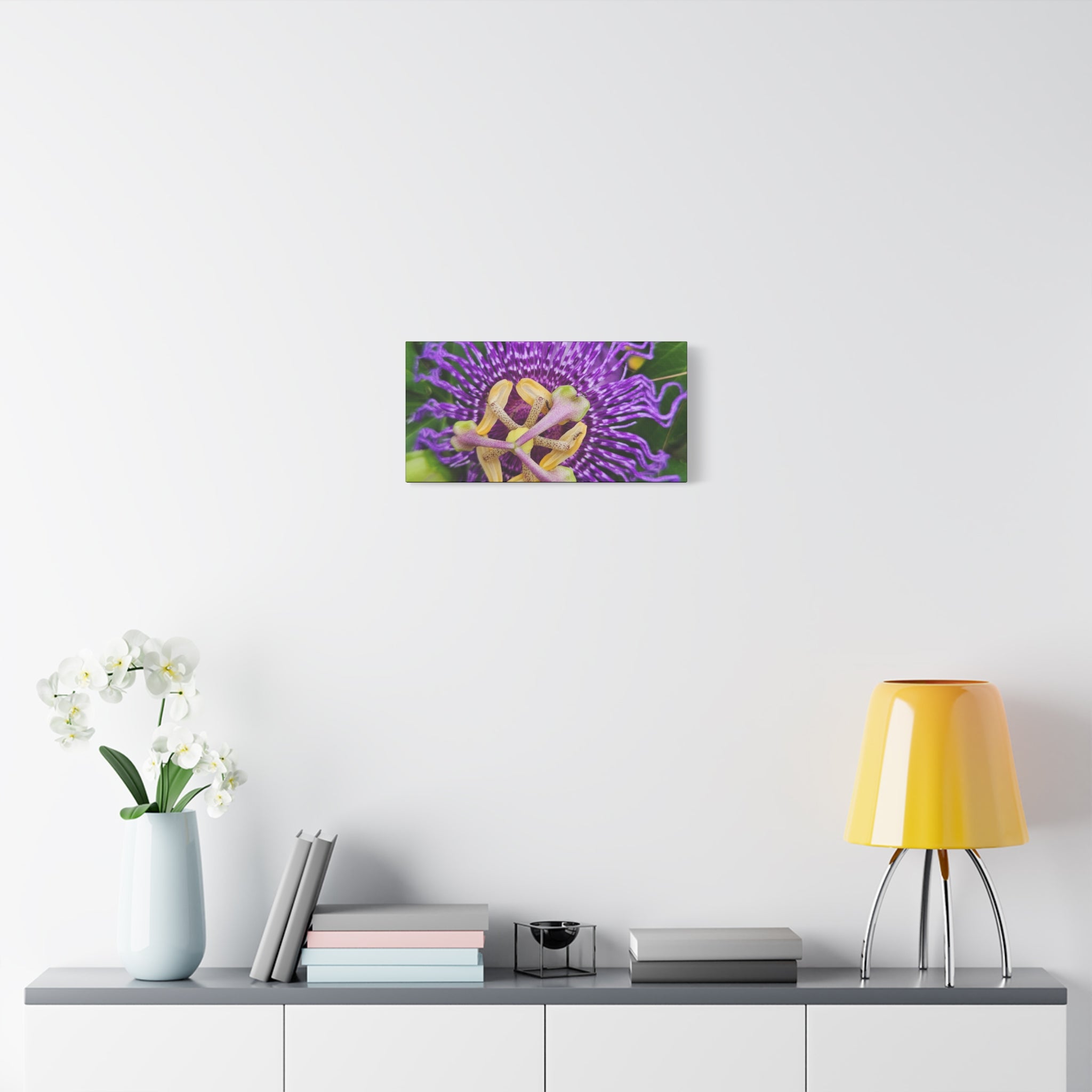 Purple Passionflower Close-Up Matte Canvas Print (Stretched)