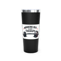 Working Out Is My Therapy barbell tumbler | 22oz insulated travel mug