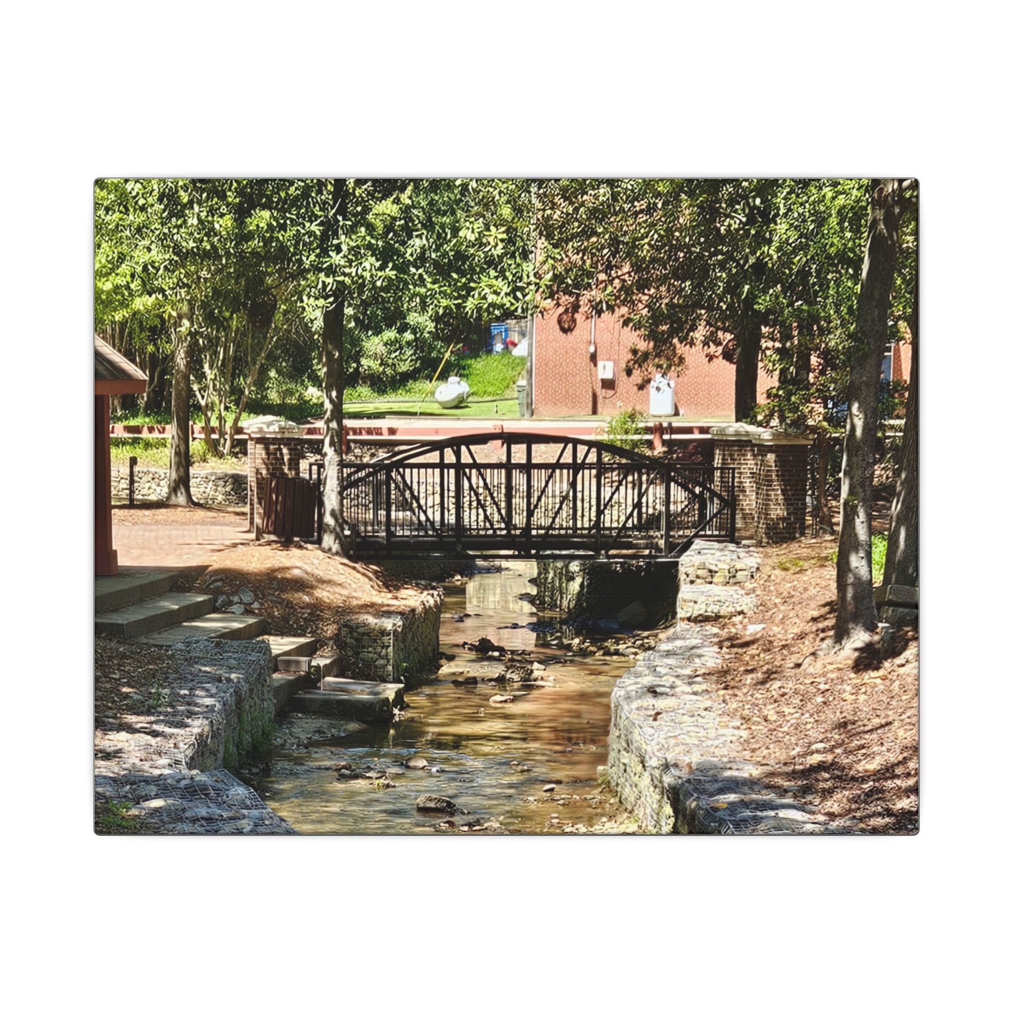 Park Footbridge Photograph Matte Canvas | Stretched Wall Art