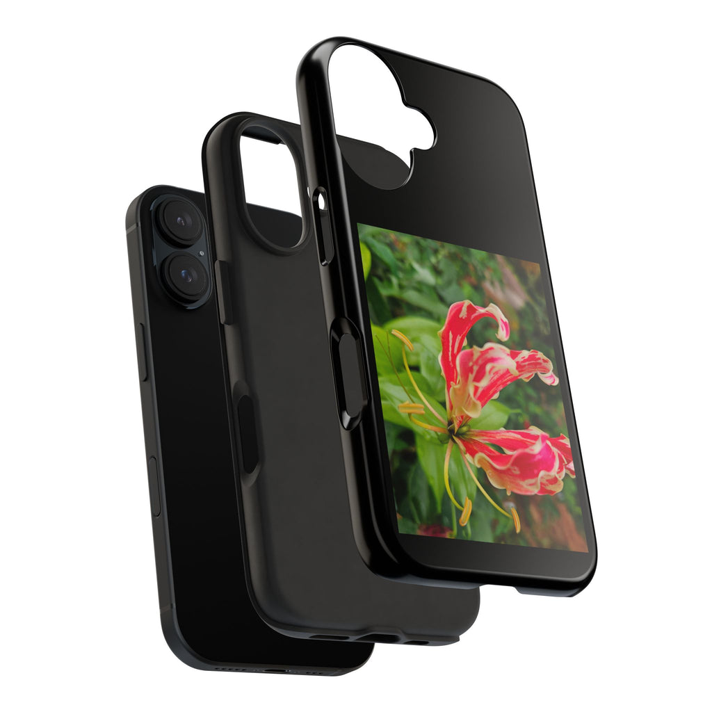 Gloriosa Lily Tough Phone Case | Red Tropical Flower Phone Case