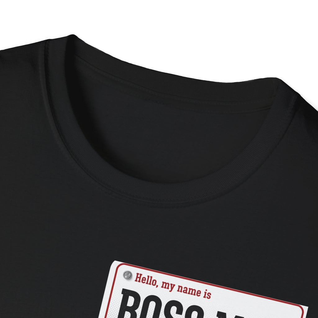 Boss Man name badge T-Shirt | Minimal Badge Graphic Tee