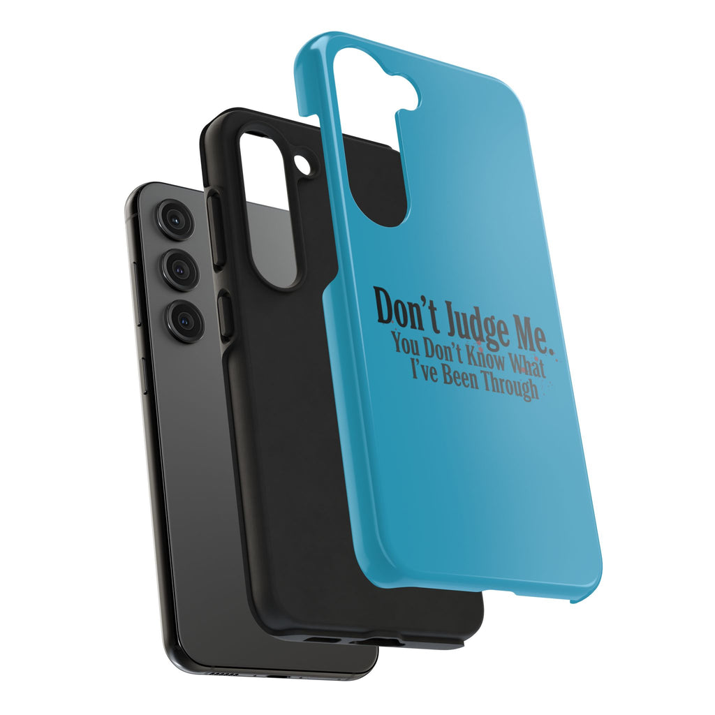 Don't Judge Me Quote Tough phone case | Tough Phone Case, teal typography