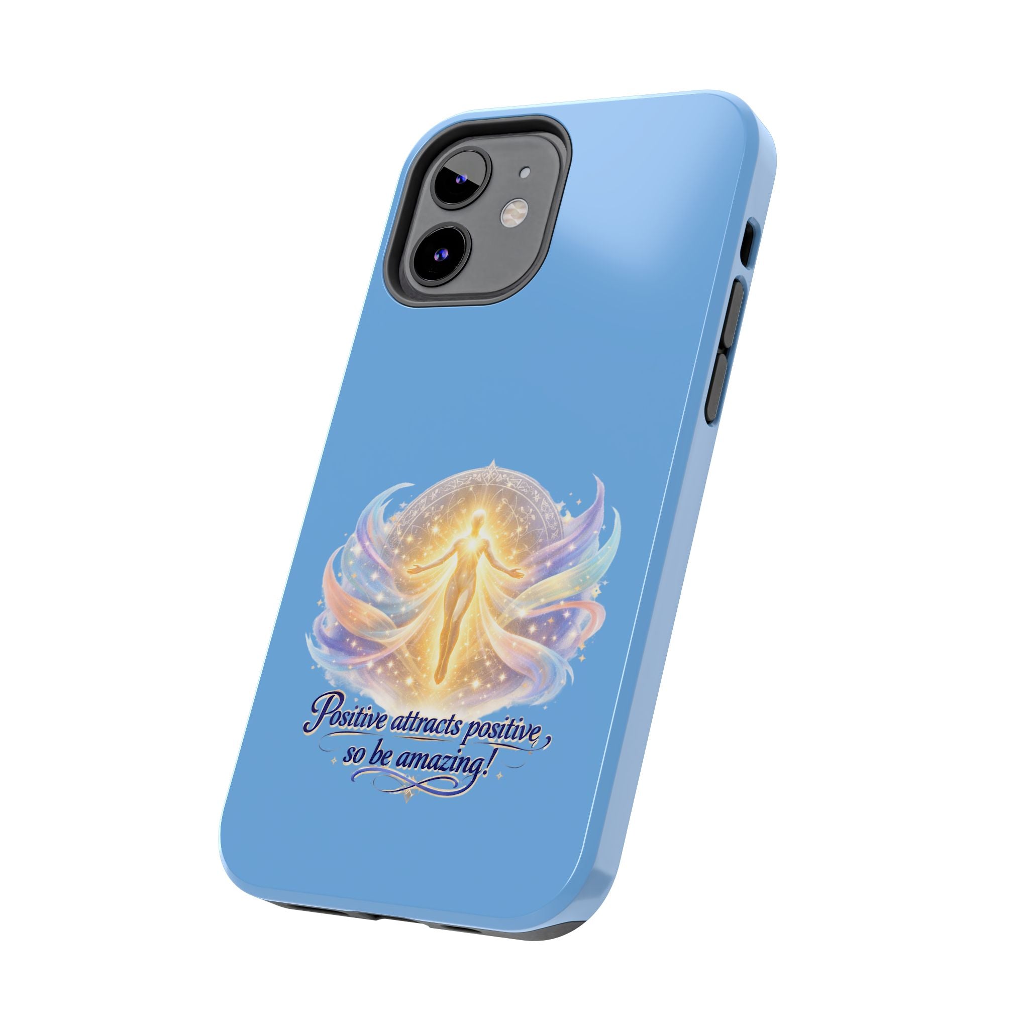 Positive Attracts Positive angel artwork Phone Case | inspirational spiritual design